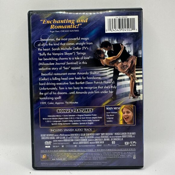 Simply Irresistible DVD Sarah Michelle Gellar & Sean Patrick Flanery Rated PG-13 - Picture 2 of 3